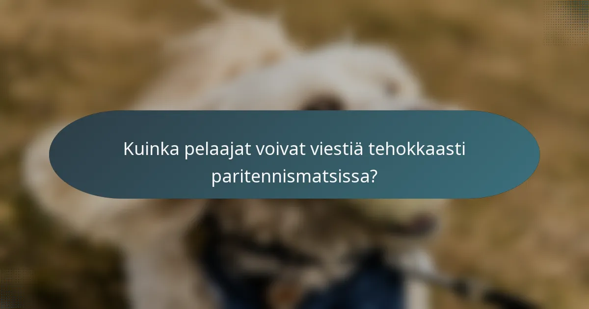 Kuinka pelaajat voivat viestiä tehokkaasti paritennismatsissa?