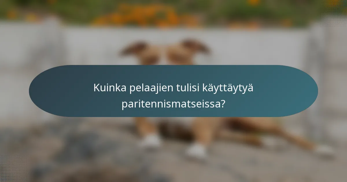 Kuinka pelaajien tulisi käyttäytyä paritennismatseissa?