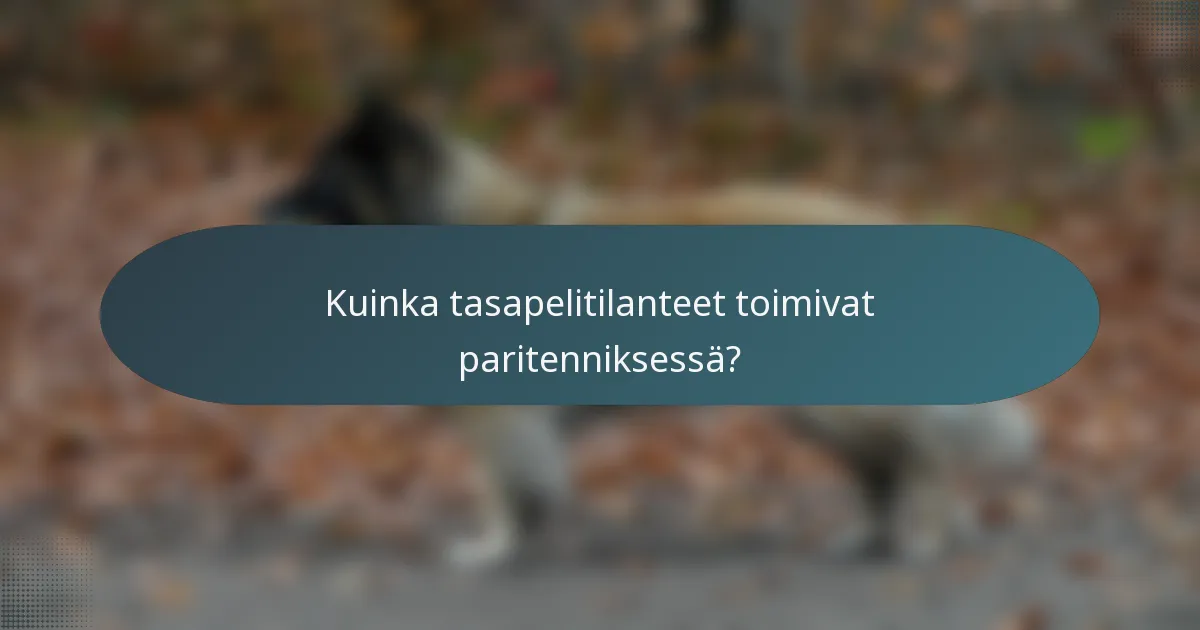 Kuinka tasapelitilanteet toimivat paritenniksessä?