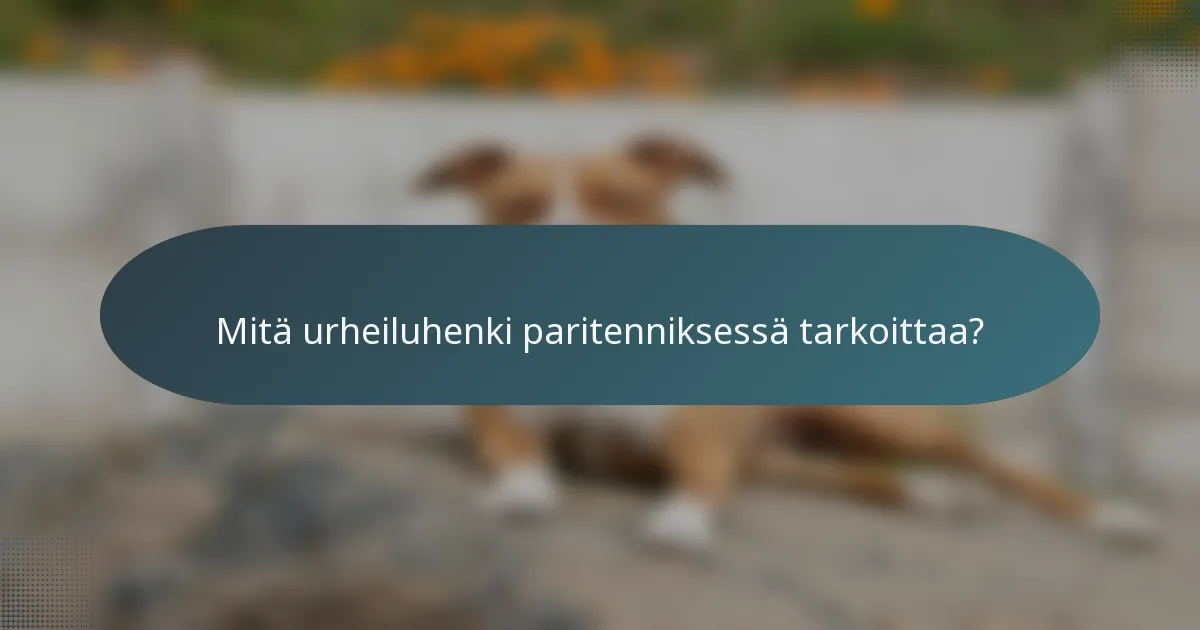 Mitä urheiluhenki paritenniksessä tarkoittaa?